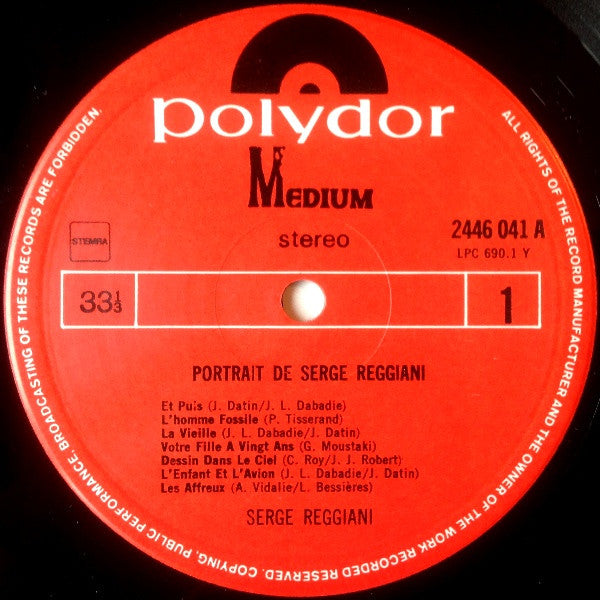 Serge Reggiani : Portrait De Serge Reggiani (LP, Album)