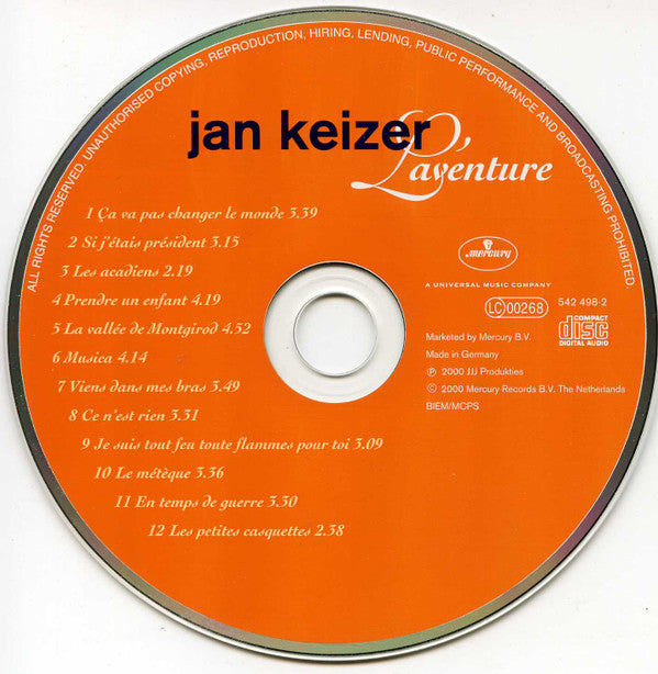 Jan Keizer : L'Aventure (CD, Album)