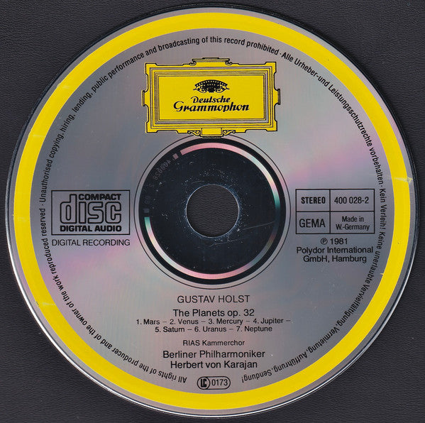 Gustav Holst - Berliner Philharmoniker, Herbert von Karajan : The Planets (CD, Album, RE)