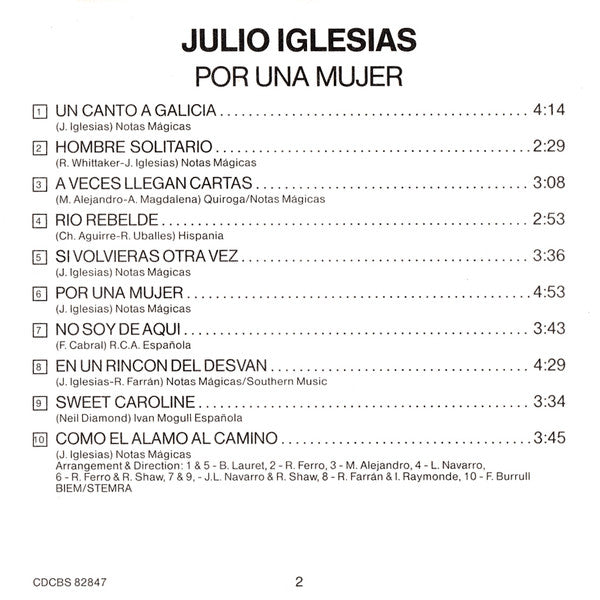 Julio Iglesias : Por Una Mujer (CD, Album)