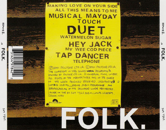 Howie B. : Folk. (CD, Album)