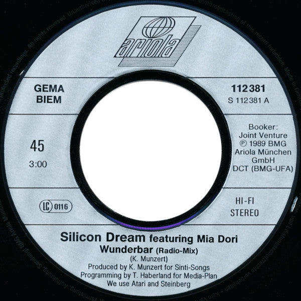 Silicon Dream Featuring Mia Dori : Wunderbar (7", Single)