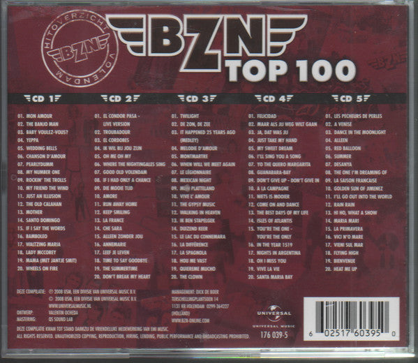 BZN : BZN Top 100 - Hitoverzicht BZN Volendam (5xCD, Comp)