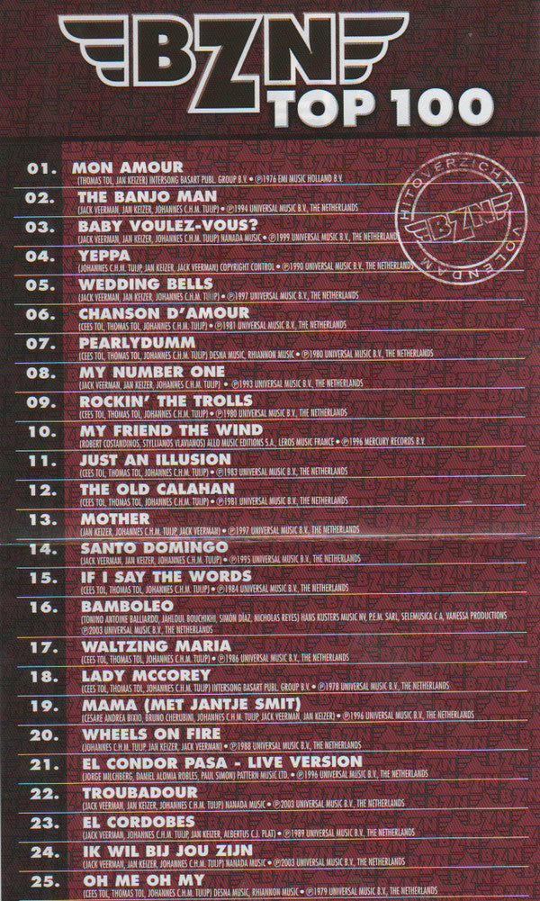BZN : BZN Top 100 - Hitoverzicht BZN Volendam (5xCD, Comp)
