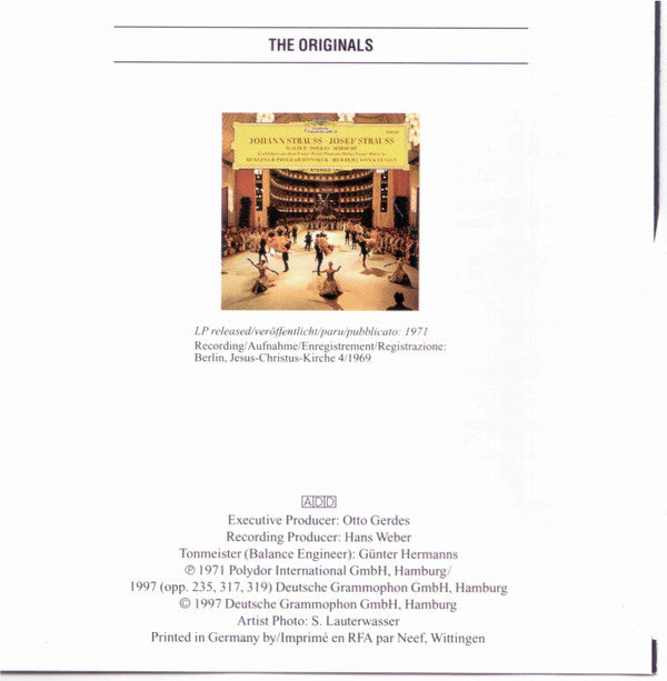 Johann Strauss Jr. & Josef Strauß, Berliner Philharmoniker, Herbert von Karajan : Walzer, Polkas, Märsche (CD, Album, RE, RM)