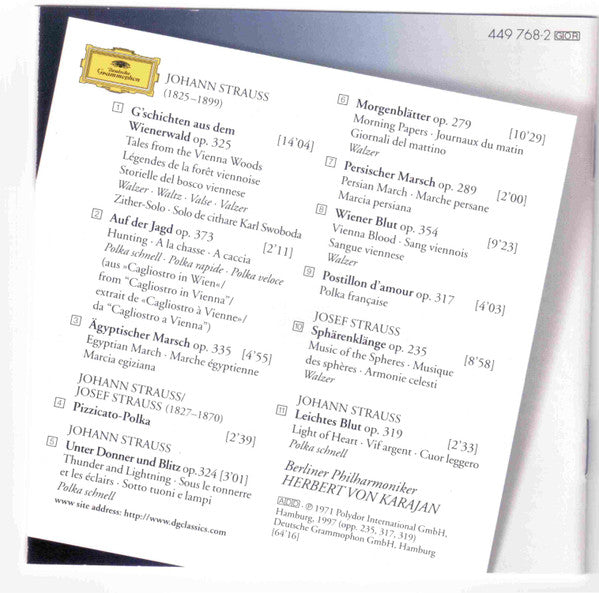 Johann Strauss Jr. & Josef Strauß, Berliner Philharmoniker, Herbert von Karajan : Walzer, Polkas, Märsche (CD, Album, RE, RM)
