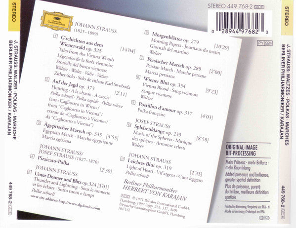 Johann Strauss Jr. & Josef Strauß, Berliner Philharmoniker, Herbert von Karajan : Walzer, Polkas, Märsche (CD, Album, RE, RM)
