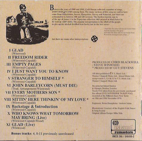 Traffic : John Barleycorn Must Die (CD, Album, RE, RM)