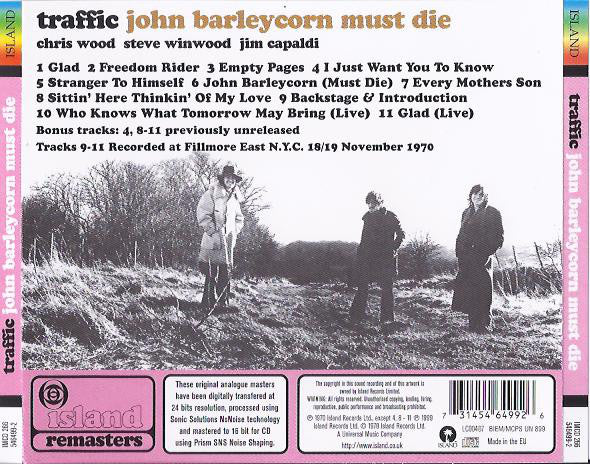 Traffic : John Barleycorn Must Die (CD, Album, RE, RM)