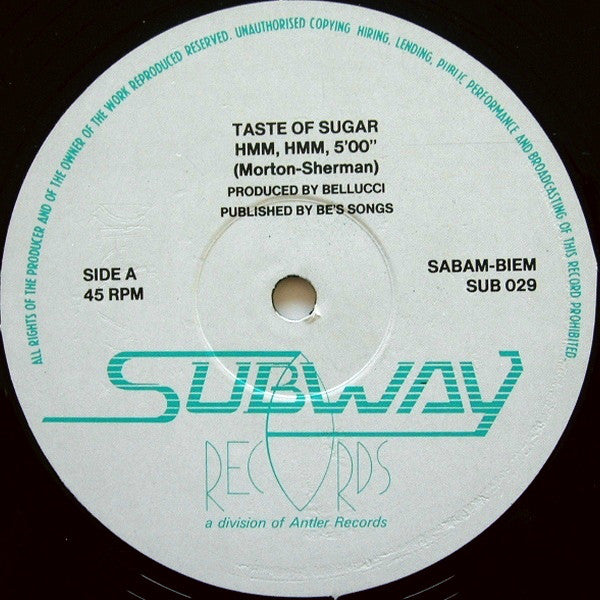 Taste Of Sugar : Hmm Hmm (12")