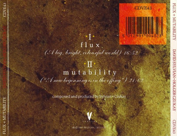 David Sylvian ∙ Holger Czukay : Flux + Mutability (CD, Album)