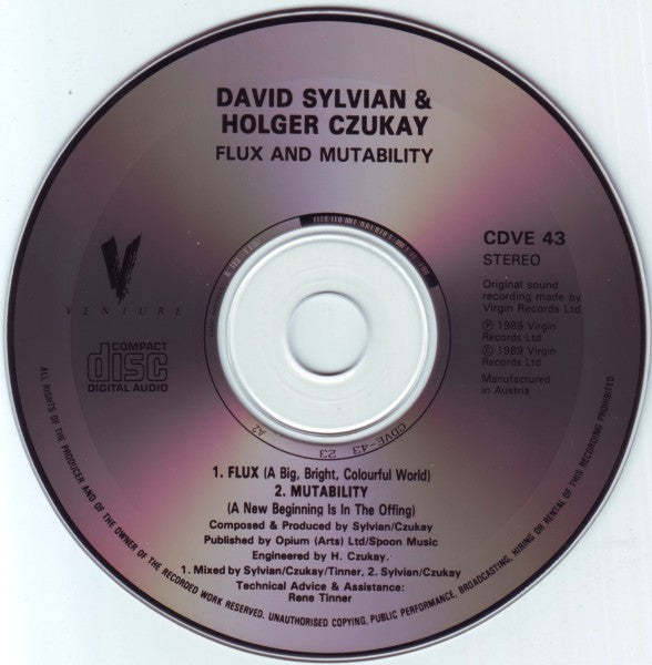 David Sylvian ∙ Holger Czukay : Flux + Mutability (CD, Album)