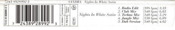 Sandra : Nights In White Satin (CD, Maxi)