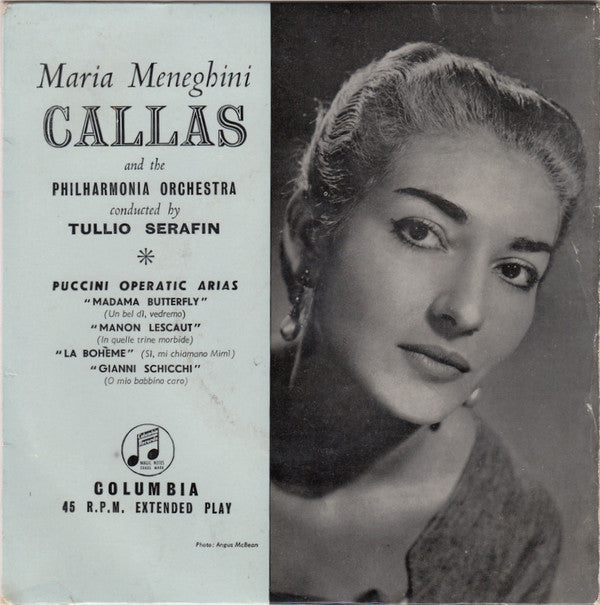 Maria Callas And The Philharmonia Orchestra : Puccini Operatic Arias (7", EP, RP)