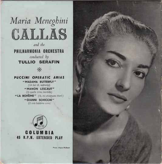 Maria Callas And The Philharmonia Orchestra : Puccini Operatic Arias (7", EP, RP)