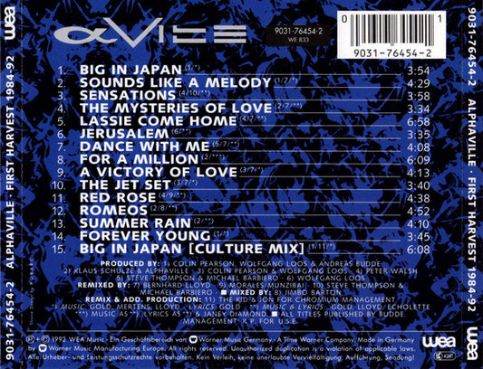 Alphaville : First Harvest 1984-92 (CD, Comp, RE)