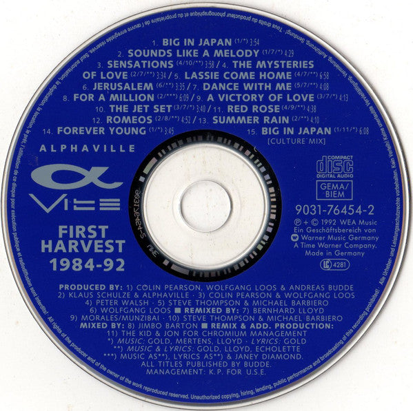 Alphaville : First Harvest 1984-92 (CD, Comp, RE)