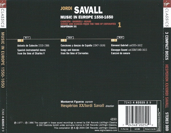 Jordi Savall, Hespèrion XX : Music In Europe 1550-1650 (5xCD, RP + Box, Comp)