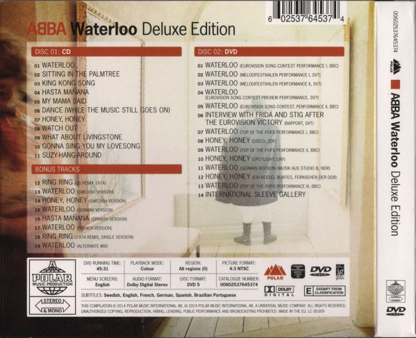 ABBA : Waterloo (CD, Album, RE, RM + DVD-V, NTSC + Dlx, 40t)