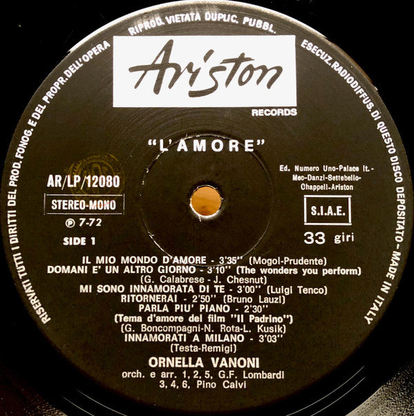 Ornella Vanoni : L'Amore (LP, Comp)