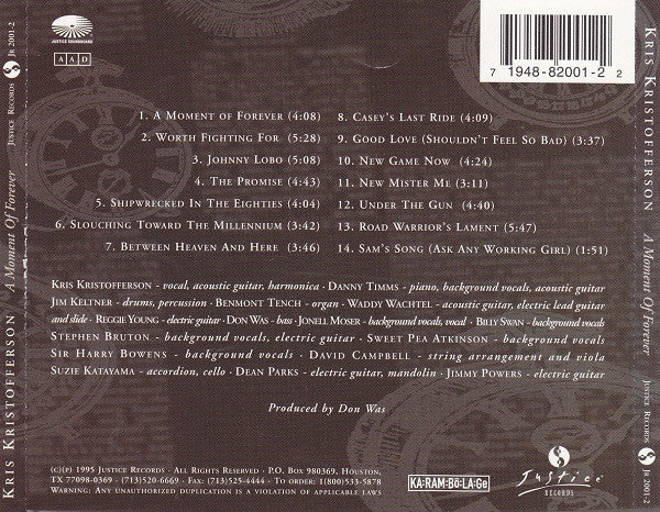 Kris Kristofferson : A Moment Of Forever (CD, Album)