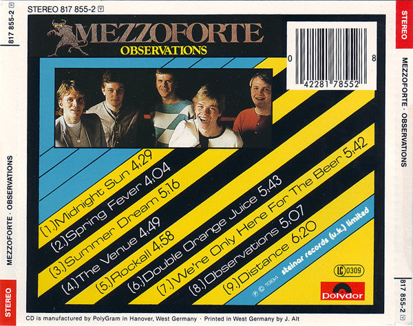 Mezzoforte : Observations (CD, Album)