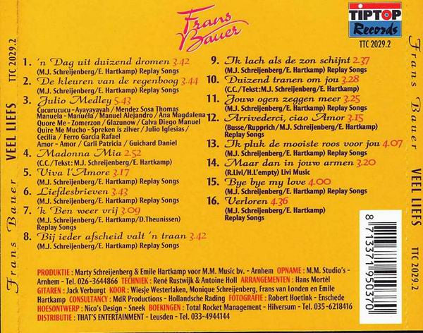 Frans Bauer : Veel Liefs (CD, Album)