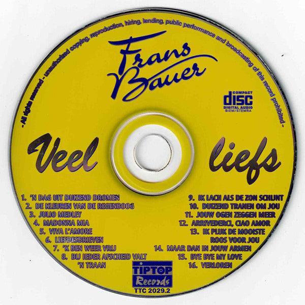 Frans Bauer : Veel Liefs (CD, Album)