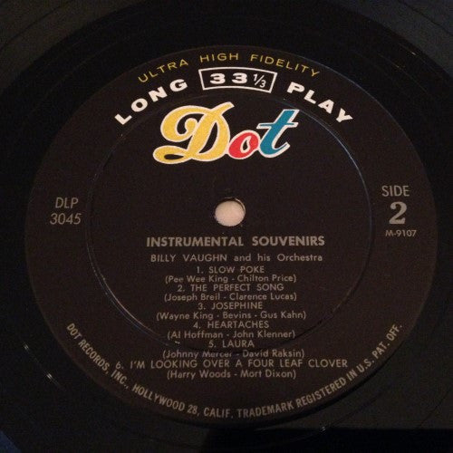 Billy Vaughn And His Orchestra : Instrumental Souvenirs (LP, Album, Mono)