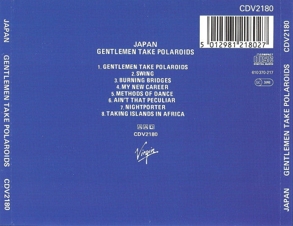 Japan : Gentlemen Take Polaroids (CD, Album, M/Print, RE, Son)
