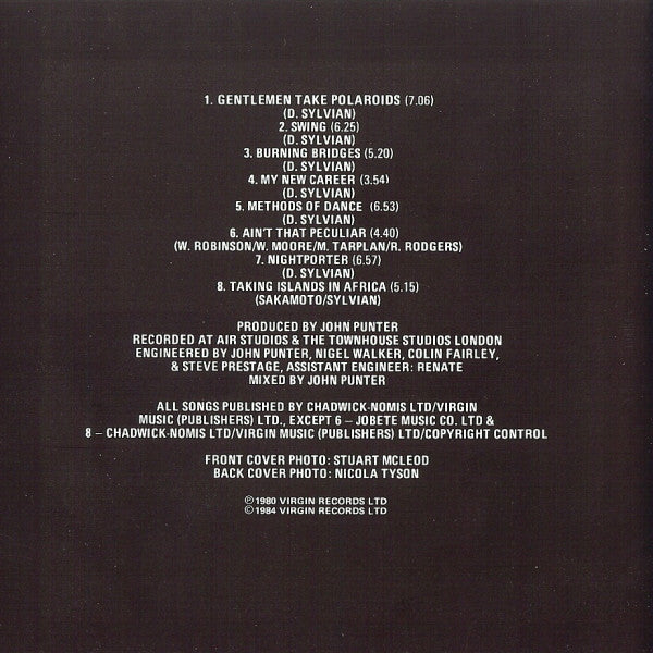 Japan : Gentlemen Take Polaroids (CD, Album, M/Print, RE, Son)