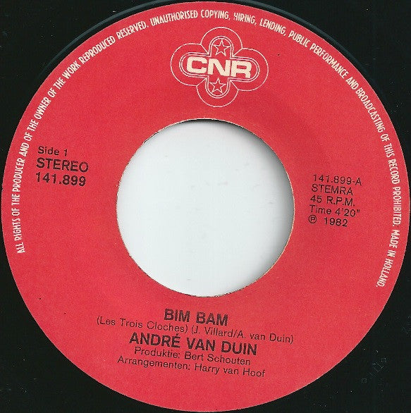 André van Duin : Bim Bam / Als Je Huilt (7", Single)