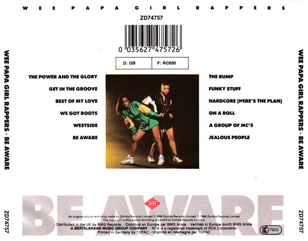 Wee Papa Girl Rappers : Be Aware (CD, Album)