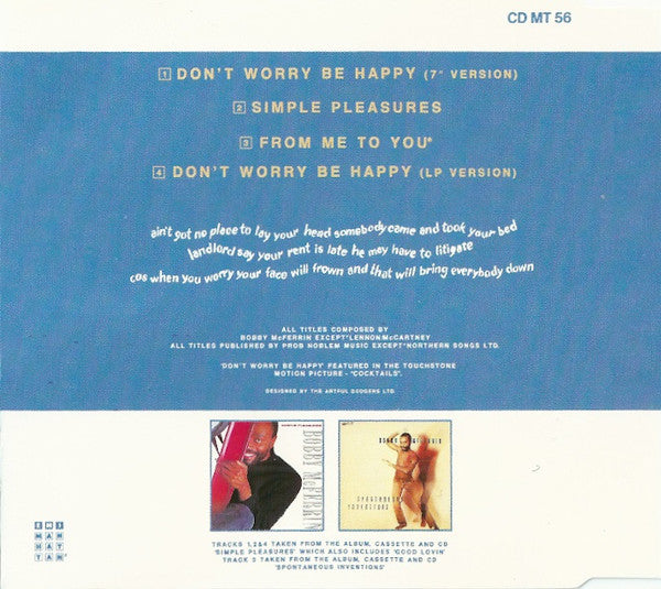 Bobby McFerrin : Don't Worry, Be Happy (CD, Single)