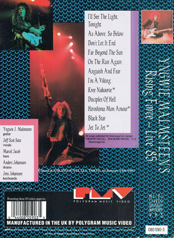 Yngwie J. Malmsteen's Rising Force : Live '85 (VHS, PAL)