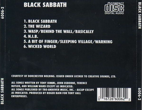 Black Sabbath : Black Sabbath (CD, Album, RE)
