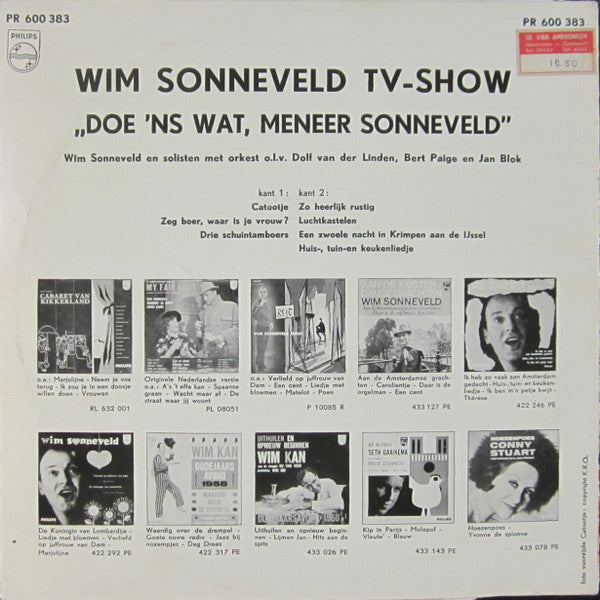 Wim Sonneveld : Wim Sonneveld TV-Show "Doe 'ns Wat, Meneer Sonneveld" (10", Album, Mono)
