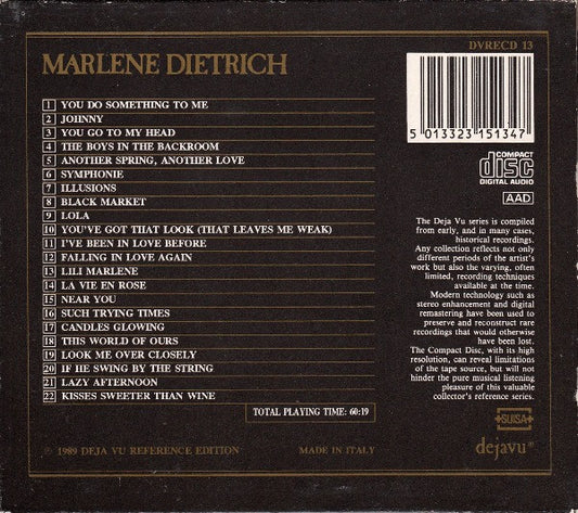 Marlene Dietrich : The Marlene Dietrich Story (CD, Comp)