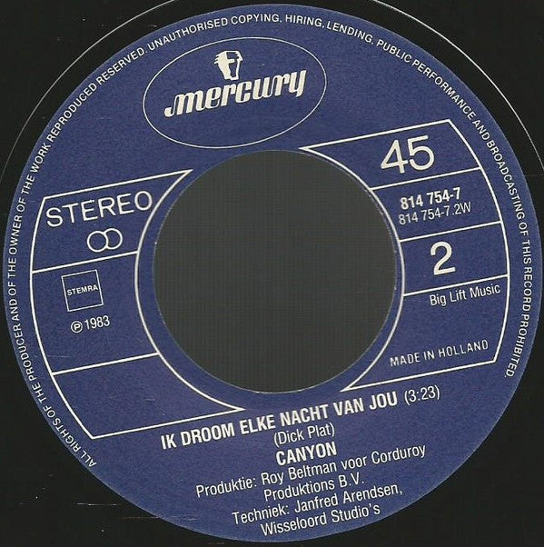 Canyon (4) : Praat Me Niet Van Liefde / Ik Droom Elke Nacht Van Jou (7", Single)