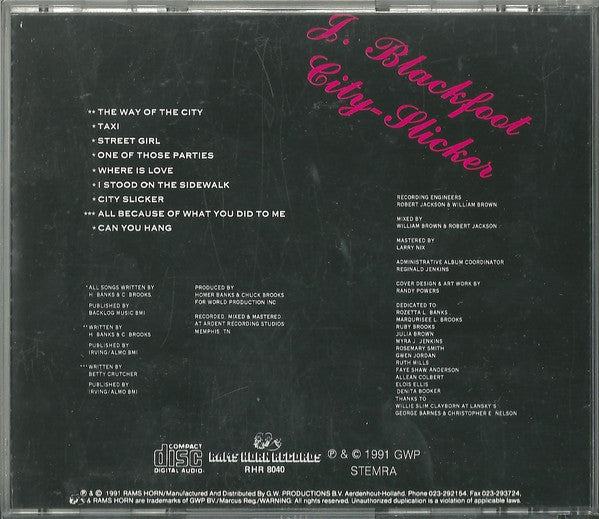 J. Blackfoot : City-Slicker (CD, Album)