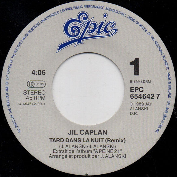 Jil Caplan : Tard Dans La Nuit (7", Single)