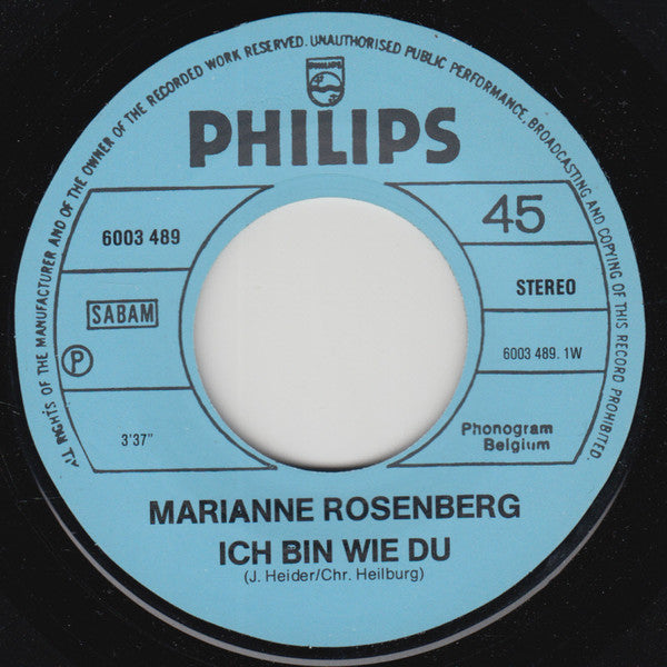 Marianne Rosenberg : Ich Bin Wie Du / Was Kann Ich Tun (7", Single, RE)