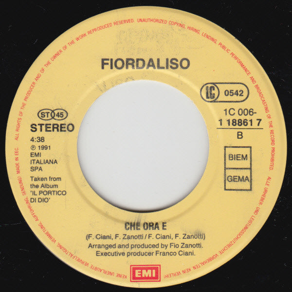 Fiordaliso : I Love You Man (Il Mare Più Grande Che C'è) (7", Single)