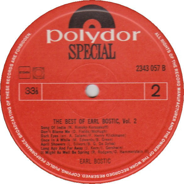 Earl Bostic : The Best Of Earl Bostic Vol. 2 (LP, Comp)