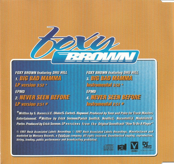 Foxy Brown Featuring Dru Hill : Big Bad Mamma (CD, Maxi)