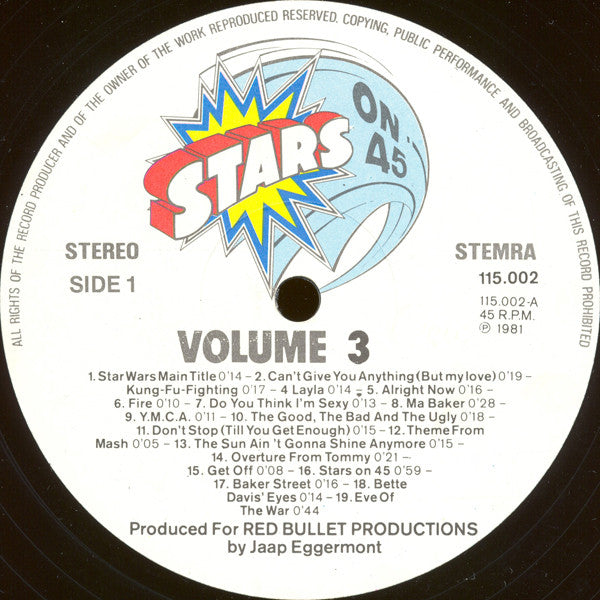 Stars On 45 : Stars On 45 Volume III (12", Maxi)