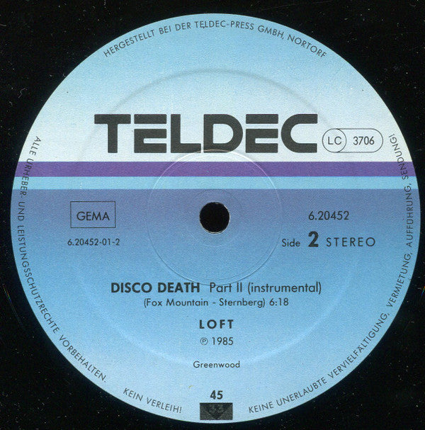 Loft (2) : Disco Death (12", Maxi)