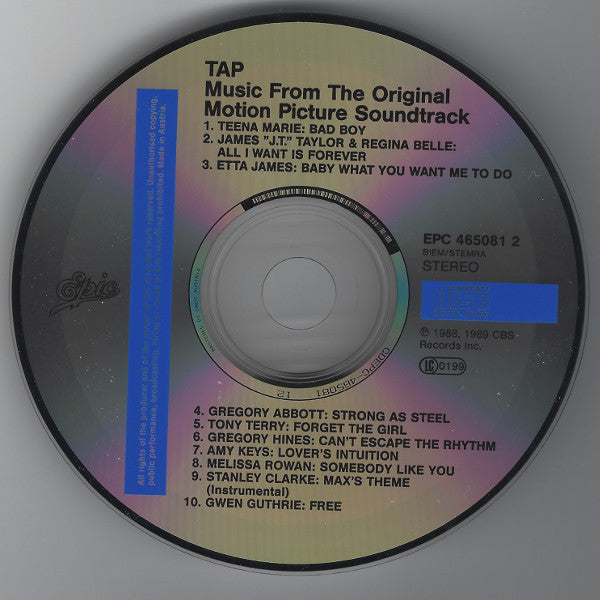 Various : Music From The Original Motion Picture Soundtrack "Tap" (CD, Album)
