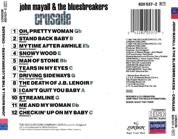 John Mayall & The Bluesbreakers : Crusade (CD, Album, RE)