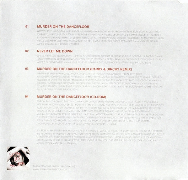 Sophie Ellis-Bextor : Murder On The Dancefloor (CD, Single, Enh)